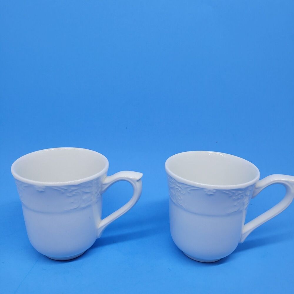 Johnson Brothers Richmond White Set Of 2 White 3 3/4"T X 3 1/2" Mugs